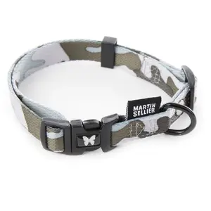 MARTIN SELLIER Collier Chien réglable Version Camouflage Gris Haute qualité (Collier 30-45cm) pas cher
