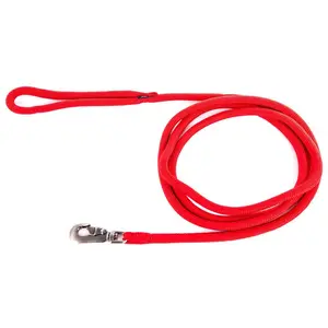 Laisse rond nylon pour chien Martin Sellier Rouge 200 cm 3005303 pas cher