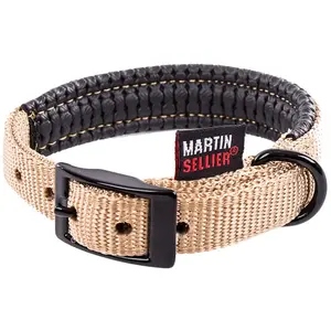 Martin Sellier - Collier Confort de 25-55cm pour Chien - Beige pas cher