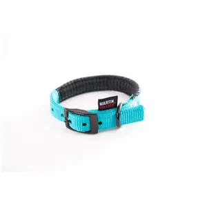 MARTIN SELLIER Collier droit Confort pour chien coloris turquoise - 2,5x55 cm pas cher