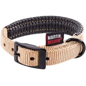 MARTIN SELLIER Collier droit Confort pour chien coloris beige - 1,6x35 cm pas cher