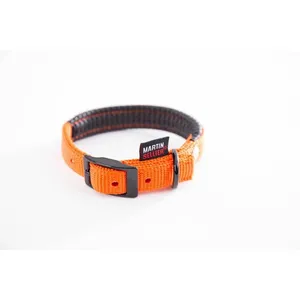 Martin Sellier - Collier Droit Confort Orange pour Chien - 16x35cm pas cher
