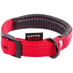 Martin Sellier - Collier Confort de 16-35cm pour Chien - Rouge pas cher