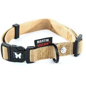 Martin Sellier : Collier Chien : Nylon Orange/beige 45cm pas cher