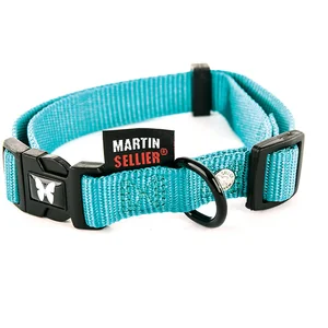 Collier Nylon Réglable 16-30/45 Turquoise - Martin Sellier pas cher