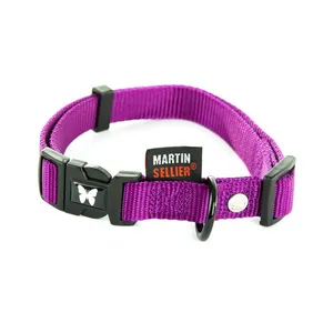 Martin sellier Collier pour chien réglable en nylon mauve 36kg pas cher
