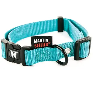 Collier Nylon Réglable 10-20/30 Turquoise - Martin Sellier pas cher