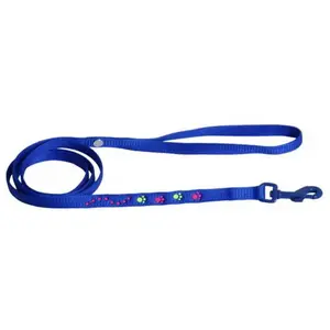 Martin-Sellier - Laisse pour chat - nylon - Pattes de chat bleu (120cm x 10mm) pas cher