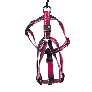 Martin-Sellier - Harnais pour chien - nylon réfléchissant - Reflex bordeaux (50/70cm x 20mm) pas cher