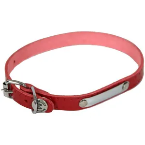 Martin Sellier - Collier rive 10/30 rouge cuir vachette pas cher