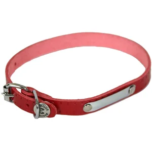 Martin Sellier - Collier rive 14/40 rouge cuir vachette pas cher