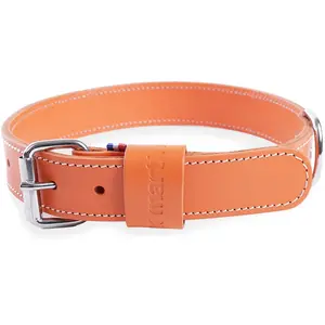 Collier double épaisseur cuir pour chien Martin Sellier 30/65 Orange T... pas cher