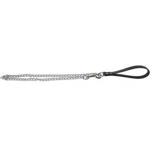 Comparateur de prix : Laisse pour chien en chaine croute de cuir Martin Sellier Noir 12 cm 3...