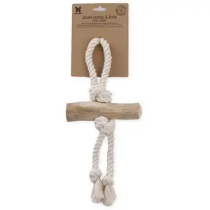 Martin Sellier Jouet Bois & Corde pour Chiens Jouet en Bois De Caféier
