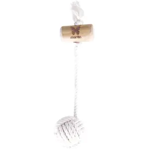 Jouet pour chien bois corde balle Martin Sellier Ristretto Beige TU 30... pas cher