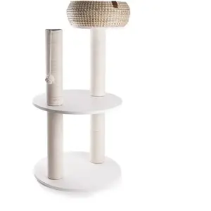 Arbre à chat double Martin Sellier Blanc 98 cm 3001945 pas cher