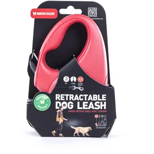 Martin Sellier Laisse Enrouleur rétractable Haute qualité pour Chien système de Frein et Mousqueton (XS, Rouge) pas cher
