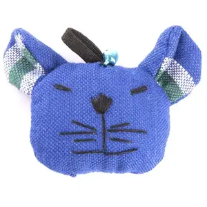 Jouet peluche pour chat tête de chat Martin Sellier Jaune TU 3009984 pas cher