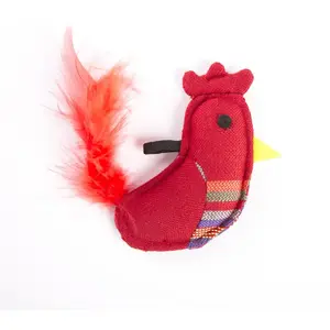 Jouet peluche pour chat coq Martin Sellier Rouge TU 3009980 pas cher