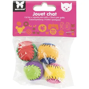 MARTIN SELLIER Balle feutrine + catnip x4 pas cher