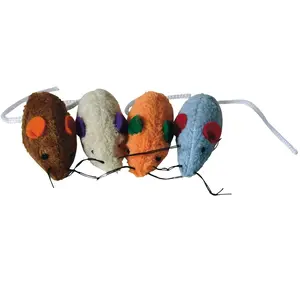 Martin-Sellier - Jouet pour chat - Souris Polaire avec Herbe à chat (x4)(6cm) pas cher