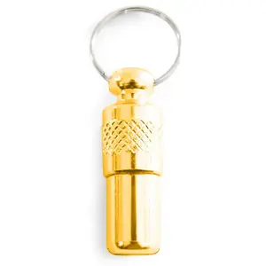 MARTIN SELLIER Tube adresse métal doré pour chien pas cher