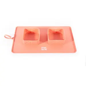 Comparateur de prix : Gamelle pour chien double pliable Martin Sellier Rose 600 ml 3010502