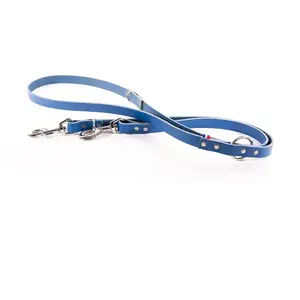 Comparateur de prix : Laisse pour chien en cuir multi bicolore Martin Sellier 499 Bleu 18/20...