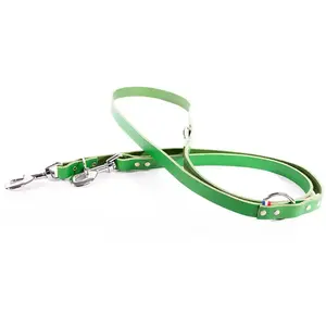 Laisse pour chien en cuir multi bicolore Martin Sellier 499 Vert 18/20... pas cher