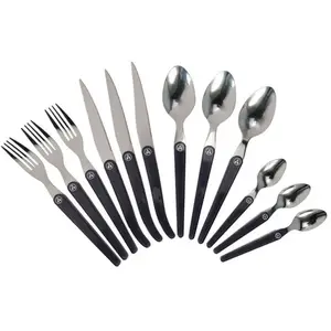 - 444333 - MENAGERE 16P LAGUIOLE ACIDULE MANCHE ABS CARBONE pas cher