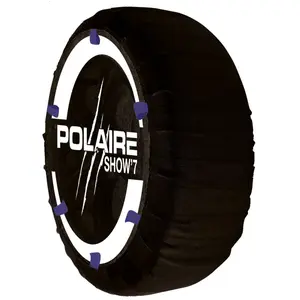 Show7 Polaire SHOW 7 - Paire de Chaînes Textiles à Neige Haute Résistance pour Véhicules Utilitaires Légers et 4X4 - Type Chaussette - Silencieuse et Légère - Fournie avec sa Boîte de Transport et Gants pas cher