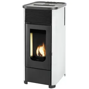 Poêle à granulés - SUPRA - LENI6BLANC - 10 kW - Blanc - Acier pas cher