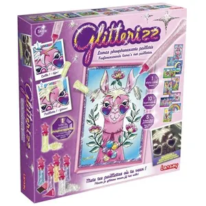 Jeu créatif Lansay Glitterizz Lamas phosphorescents paillettes pas cher