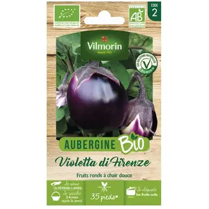 Aubergine violette de Florence bio Vilmorin pas cher