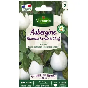 Vilmorin - Sachet graines Aubergine blanche ronde à oeuf pas cher