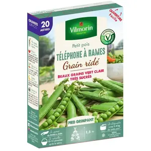 VILMORIN Petit Pois TELEPHONE A RAMES grain ridé 20 mètres