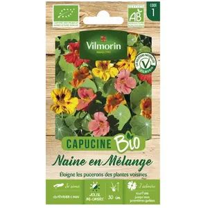 VILMORIN Sachet graines Capucine Naine en mélange bio - Tropaeolum majus pas cher