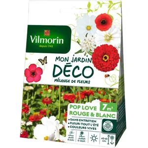 VILMORIN Mélange de fleurs - Pop Love Rouge & Blanc - 7 M² pas cher