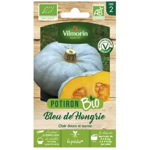Vilmorin - Sachet de graines Potiron Bleu de Hongrie BIO pas cher