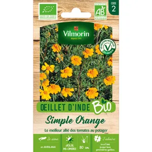 Oeillet d'Inde Simple Orange BIO Vilmorin pas cher