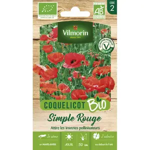 Vilmorin - Coquelicot Simple Rouge Bio pas cher