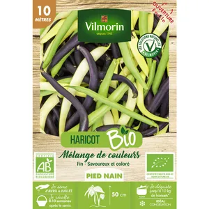 Vilmorin Haricot Nain en Mélange de Couleurs - 10M - bio