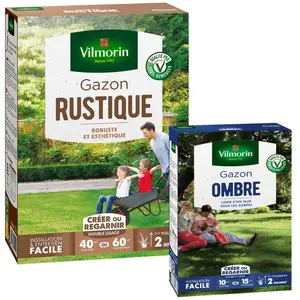 Gazon Rustique - 1 kg + Gazon Ombre - 250 g Vilmorin