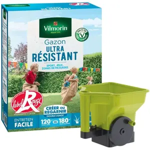 Gazon Ultra Résistant - Label Rouge - 3 kg + Semoir à main Gazon/Engra...
