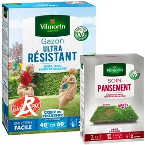 Gazon Ultra Résistant - Label Rouge - 1 kg + Soin Pansement 2 en 1 - 2...