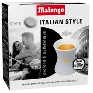 Dosettes Malongo Italian Style 16 pièces pas cher