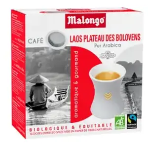 Dosettes Malongo Laos Bio 16 pièces pas cher
