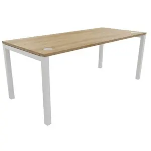 Buronomic Bureau Droit Astro Arche 180x80 Cm Chêne Vieilli/blanc pas cher