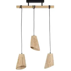 Corep PLAYA-Suspension 3 Lumières Raphia H22cm pas cher