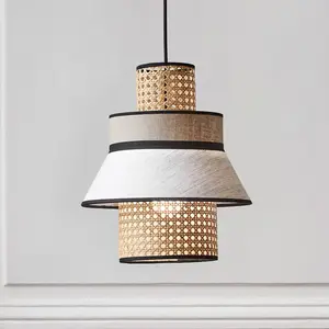 Market Set SINGAPOUR Xml-Suspension Cannage & Lin naturel Ø30cm